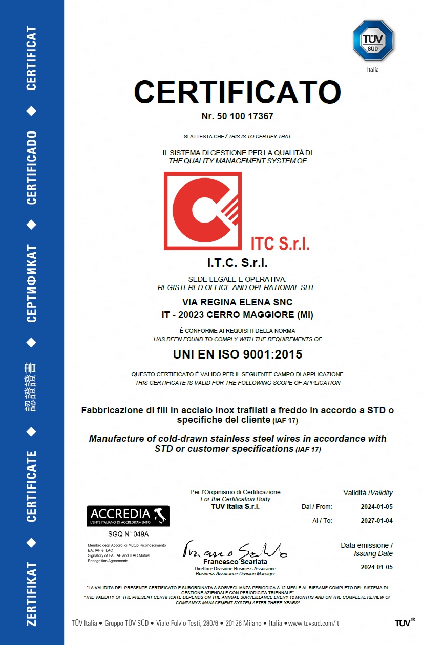 Certificazione UNI EN ISO 9001-2015